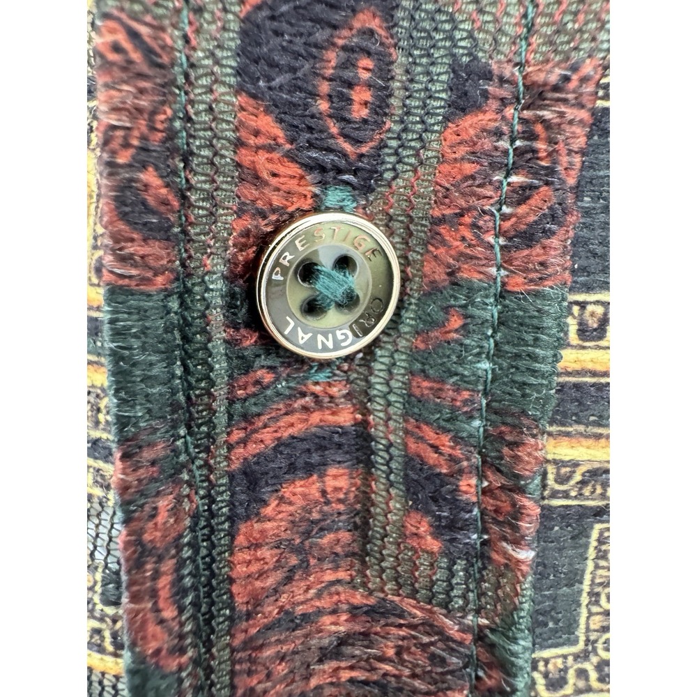 Prestige Original Baroque Print Greek Key Short Sleeve Shirt Rayon Mens Large - Picture 6 of 10